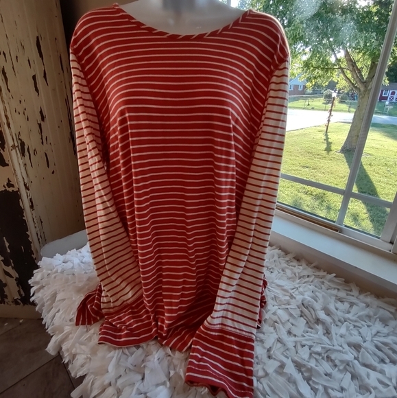COLDWATER CREEK LARGE LONGSLEEVED STRIPED TOP - Picture 1 of 6